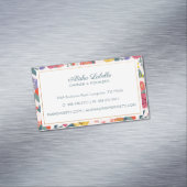 Vintage Abstrakte Wildblume Foliage & Bienenmuster Magnetische Visitenkarte (Beispiel)