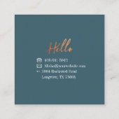 Vintage Abstrakte Wildblume Foliage & Bienenmuster Quadratische Visitenkarte (Rückseite)