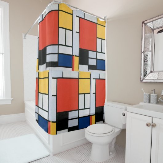 Vintage Abstrakte Zusammensetzung von Piet Mondria Duschvorhang (Beispiel)