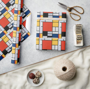 Vintage Abstrakte Zusammensetzung von Piet Mondria Geschenkpapier
