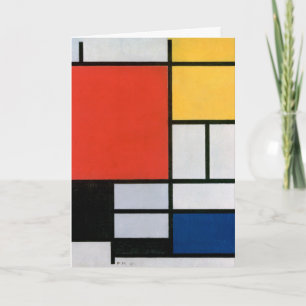 Vintage Abstrakte Zusammensetzung von Piet Mondria Karte