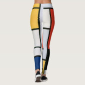 Vintage Abstrakte Zusammensetzung von Piet Mondria Leggings (Rückseite)