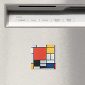 Vintage Abstrakte Zusammensetzung von Piet Mondria Magnet (In Situ (Geschirrspüler))