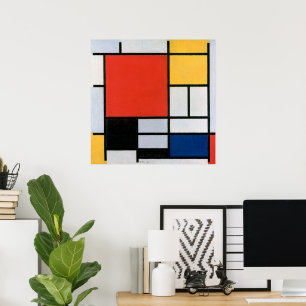 Vintage Abstrakte Zusammensetzung von Piet Mondria Poster