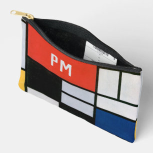 Vintage Abstrakte Zusammensetzung von Piet Mondria Zubehörtasche