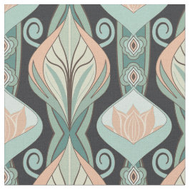 Vintage abstraktes botanisches Art Nouveau-Muster Stoff