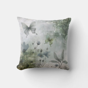 Vintage abstraktes Schmetterlinge Blumen Design 40 Kissen