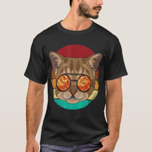 Vintage Abyssinier-Katzengesicht Retro-Kätzchen Ac T-Shirt