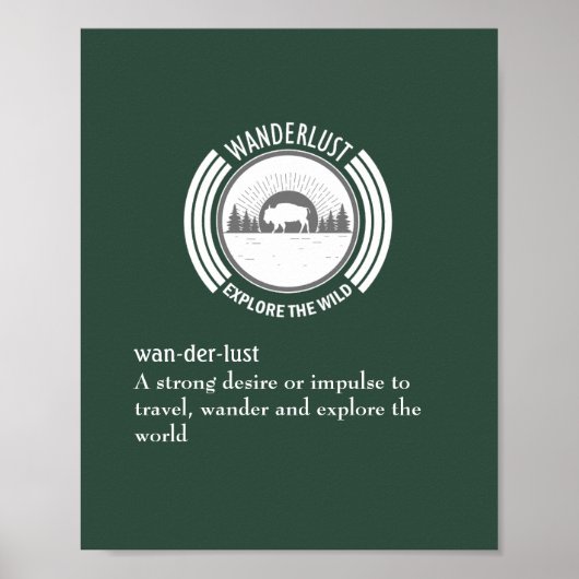 Vintage Abzeichen Cute Wall Art Poster | Fernweh (Vorne)