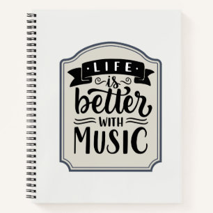 Vintage-Abzeichen Minimal Notizbuch Journal Musi