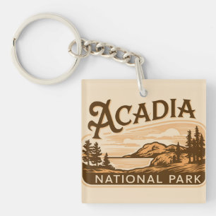 Vintage Acadia National Park Bar Harbor Schlüsselanhänger