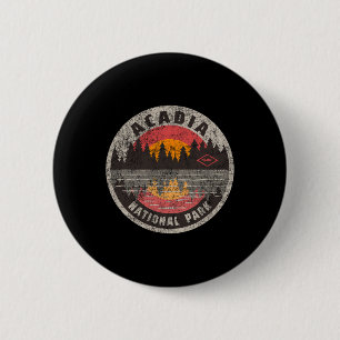 Vintage Acadia National Park Maine Camping Wandern Button
