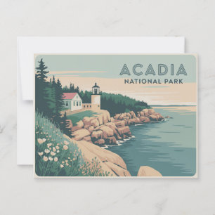 Vintage-Acadia-Nationalpark-Postkarte Vintage Postkarte