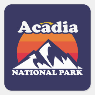 Vintage Acadia-Nationalpark Quadratischer Aufkleber