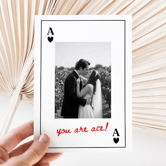 Vintage Ace of Hearts Photo Anniversary Karte