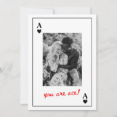 Vintage Ace of Hearts Photo Anniversary Karte (Vorderseite)
