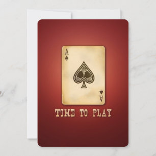 Vintage Ace Poker Geburtstagsparty oder Turnier Einladung
