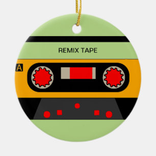 Vintage Achtzigerjahre Kassette Keramikornament
