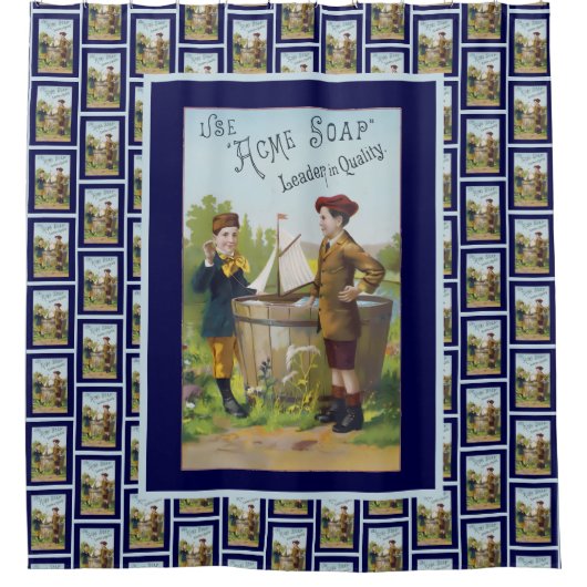 Vintage Acme Seifenwerbung  Duschvorhang (Vorderseite)