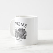 Vintage Acropolis of Athens Illustration Kaffeetasse (Vorderseite Links)