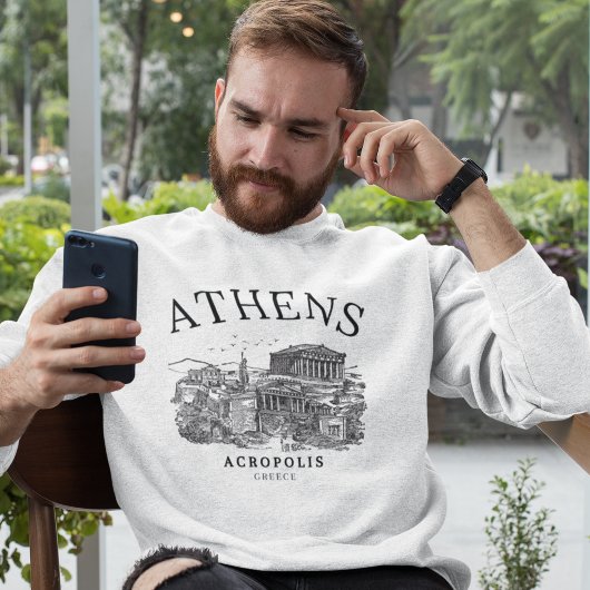 Vintage Acropolis of Athens Illustration Sweatshirt