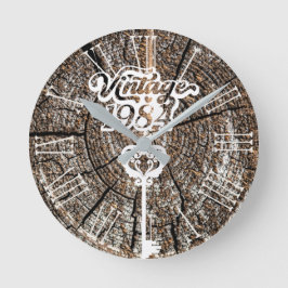 Vintage Acrylmauer-Uhr von 1984 Runde Wanduhr