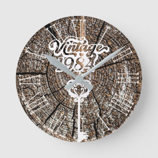 Vintage Acrylmauer-Uhr von 1984 Runde Wanduhr (Vorderseite)