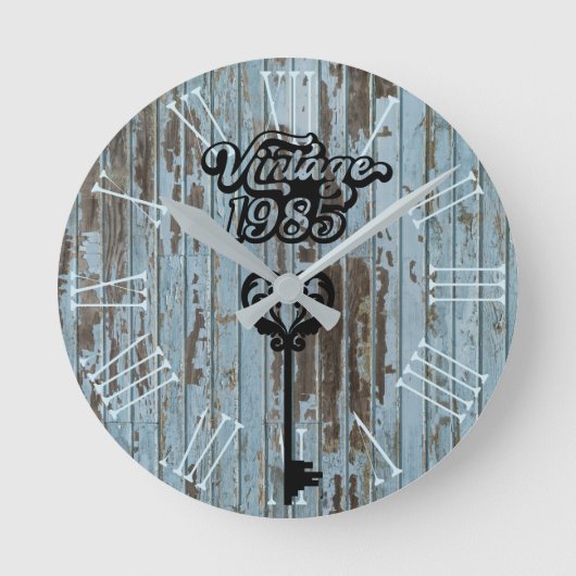 Vintage Acrylmauer-Uhr von 1985 Runde Wanduhr (Vorderseite)