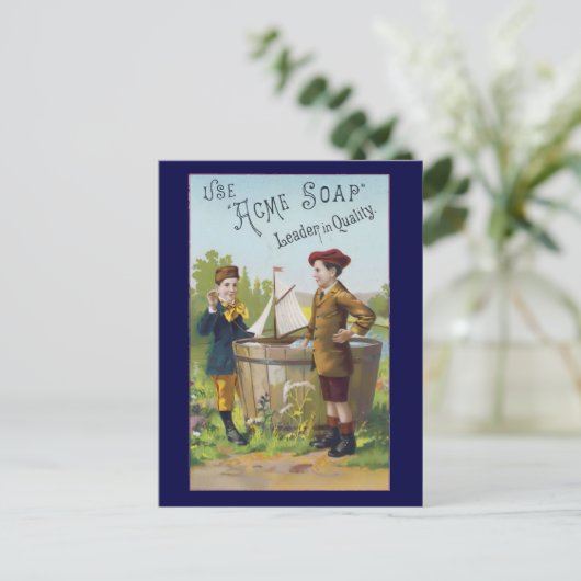 Vintage Ad Acme Soap Postkarte (Stehend Vorderseite)
