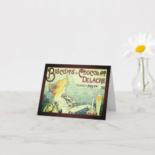 Vintage Ad Biscuits Schokolade Delacre Karte