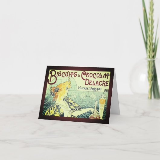 Vintage Ad Biscuits Schokolade Delacre Karte (Vorderseite)
