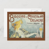 Vintage Ad Biscuits Schokolade Delacre Postkarte (Vorne/Hinten)