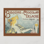 Vintage Ad Biscuits Schokolade Delacre Postkarte (Vorderseite)