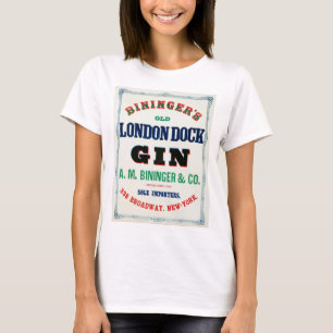 Vintage Ad for Biningers Old London Dock Gin T-Shirt