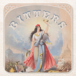 Vintage Ad for Bitters Sold by S. S. Wyckoff & Co. Rechteckiger Pappuntersetzer