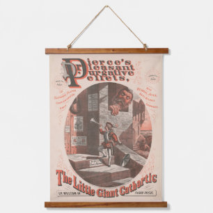 Vintage Ad for Dr. Pierce's Purgative Pellets Wandteppich Mit Holzrahmen