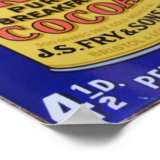 Vintage Ad - Fry's Breakfast Kakao, Poster (Ecke)