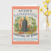 Vintage Ad für Ayer's Sarsaparilla. Karte (Gelbe Blume)