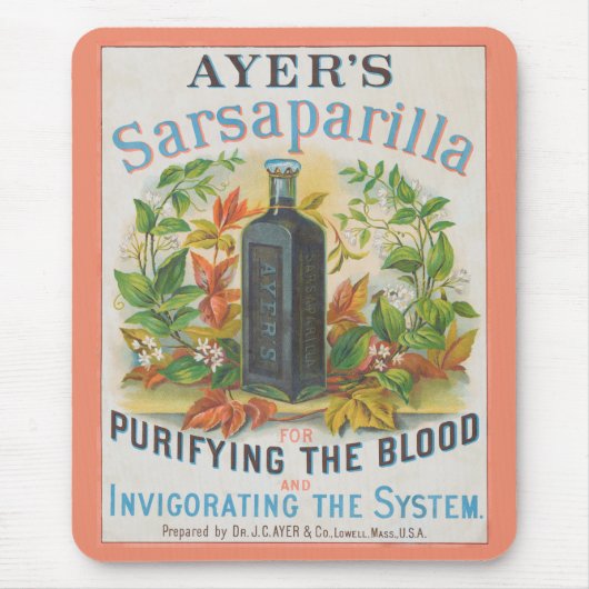 Vintage Ad für Ayer's Sarsaparilla. Mousepad (Vorne)