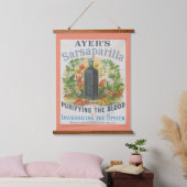 Vintage Ad für Ayer's Sarsaparilla. Wandteppich Mit Holzrahmen (Schlafzimmer)