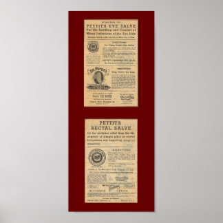 Vintage Ad für Dr. Petit's Salve Poster