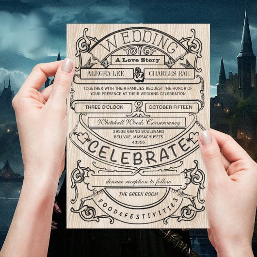 Vintage Ad Modern Typografy Wedding Einladung