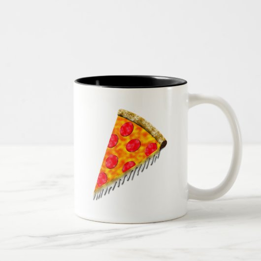 Vintage Ad Pizza Slice Zweifarbige Tasse (Rechts)