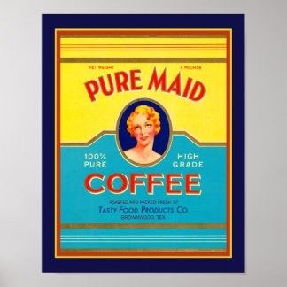 Vintage Ad, Poster für reinen Milchkaffee