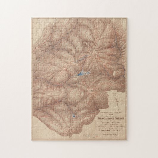 Vintage Adirondack Mountains Topografie Karte (187 Puzzle (Vertikal)