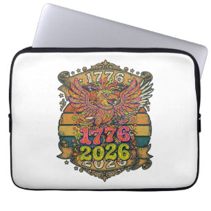 Vintage Adler 1776 2026-Shirt Bubble Patriotisch Laptopschutzhülle