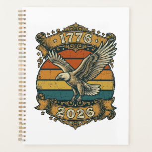 Vintage Adler 1776 2026 Shirt Patriotisches Retro  Planer