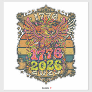 Vintage Adler 1776 2026 T-Shirt Bubble Patriotisch Aufkleber