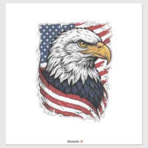 Vintage-Adler-Amerikanische-Flagge-Patriotisches-S Aufkleber