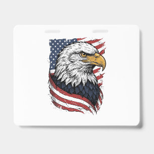 Vintage-Adler-Amerikanische-Flagge-Patriotisches-S Ausweis